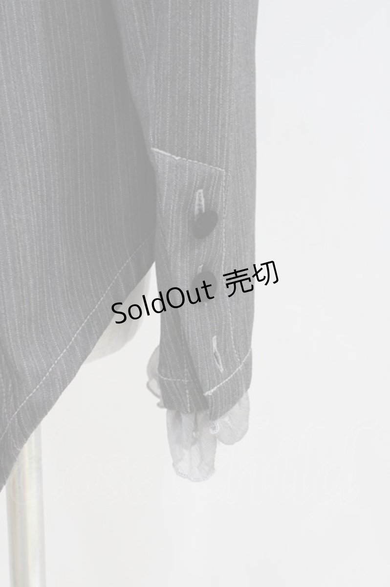 画像3: ALGONQUINS / ストライプフリルジャケット F グレー H-26-04-25-1025-AL-JA-AK-ZH (3)