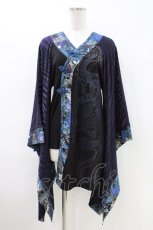 画像1: Qutie Frash / 着物袖チュニック  青×黒 H-26-04-25-1027-QU-TO-AK-ZH (1)