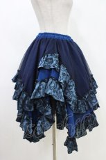 画像2: Qutie Frash / ドラゴンサテンスカート  ブルー H-26-04-25-1030-QU-SK-AK-ZH (2)