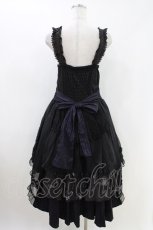 画像3: FRILL / ストライプ切替ジャンパースカート  黒 H-26-04-25-1004-HN-SK-AK-ZH (3)