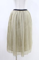 画像1: MARBLE / プリーツシフォンスカート  グリーン H-26-04-25-1032-GO-SK-KB-ZH (1)
