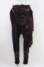 画像1: Ozz Croce / ポケットフラップ付サルエルパンツ  ブラウン H-26-04-25-1035-OO-PA-KB-ZH (1)