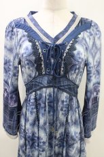 画像4: OZZ ANGELO / 宗教画プリントワンピース  ブルー H-26-04-25-1009-OO-OP-KB-ZH (4)