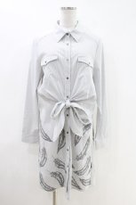 画像1: Rozen Kavalier / 羽根プリントストライプシャツワンピース  白 H-26-04-25-1010-OO-OP-KB-ZH (1)