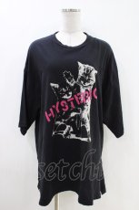 画像1: HYSTERIC GLAMOUR / CATS FIGHTオーバーサイズTシャツ FREE 黒 H-26-04-25-1012-PU-TO-AK-ZH (1)