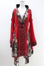 画像1: Qutie Frash / 肩あき着物カーデ  赤 H-26-04-25-1016-QU-JA-AK-ZH (1)