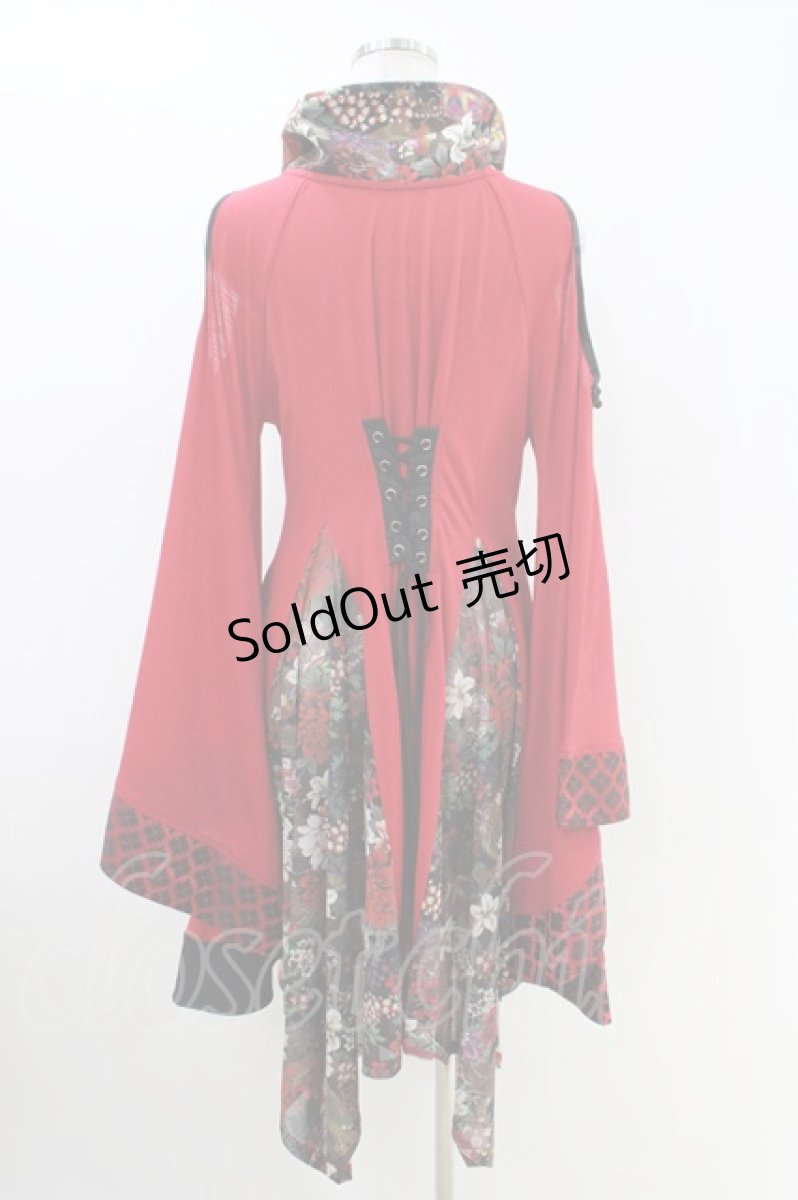 画像3: Qutie Frash / 肩あき着物カーデ  赤 H-26-04-25-1016-QU-JA-AK-ZH (3)