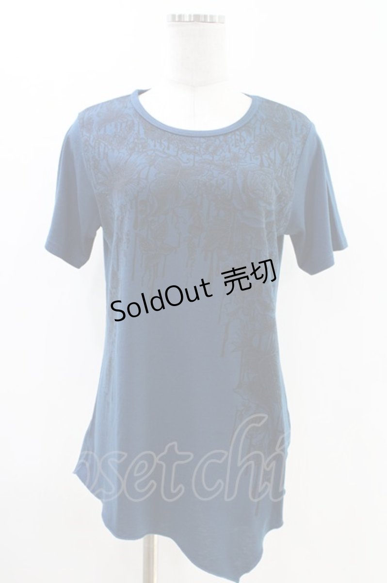 画像1: ALGONQUINS / プリント半袖カットソー 1 青 H-26-04-25-1021-AL-TO-AK-ZH (1)