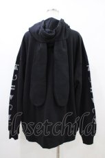 画像2: LISTEN FLAVOR / サイバーうさ耳ヘッドホンパーカー  ブラック H-26-04-25-056-PU-TO-KB-ZH (2)