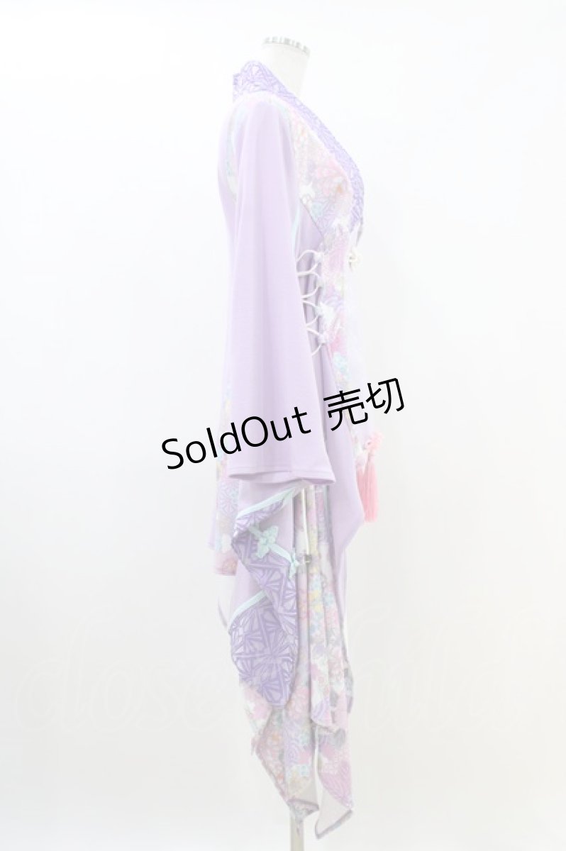 画像3: Qutie Frash / 着物ロングカーデ FREE パープル H-26-04-25-013-QU-TO-AK-ZH (3)