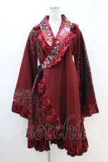 画像1: Qutie Frash / フリル着物カーディガン  赤 H-26-04-25-015-QU-TO-AK-ZH (1)