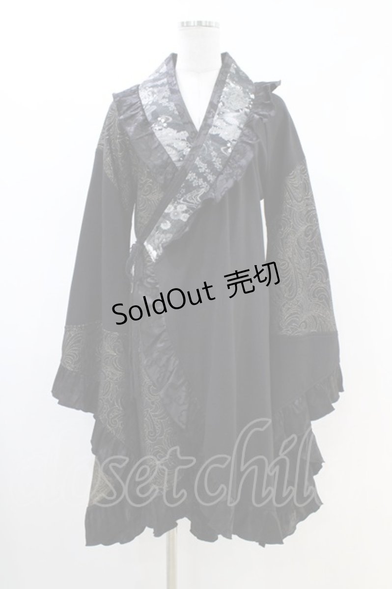 画像1: Qutie Frash / フリル着物カーディガン  黒 H-26-04-25-016-QU-TO-AK-ZH (1)