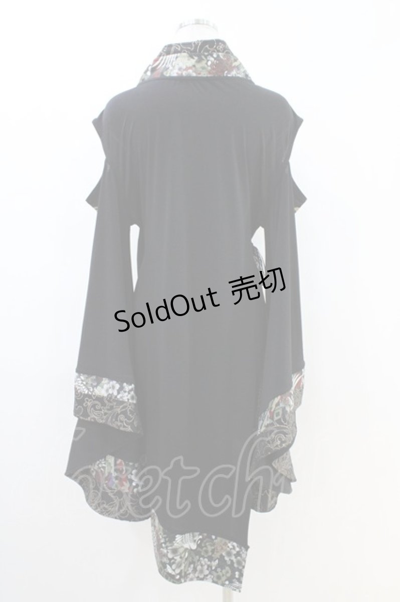 画像2: Qutie Frash / 肩あき着物カーディガン  黒 H-26-04-25-020-QU-TO-AK-ZH (2)