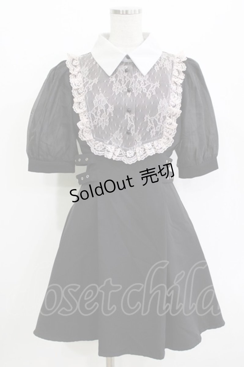 画像1: Rojita / シアーパフスリーブワンピース Free ブラック/ピンク H-26-04-26-029-LO-OP-NS-ZH (1)