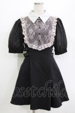 画像1: Rojita / シアーパフスリーブワンピース Free ブラック/ピンク H-26-04-26-029-LO-OP-NS-ZH (1)