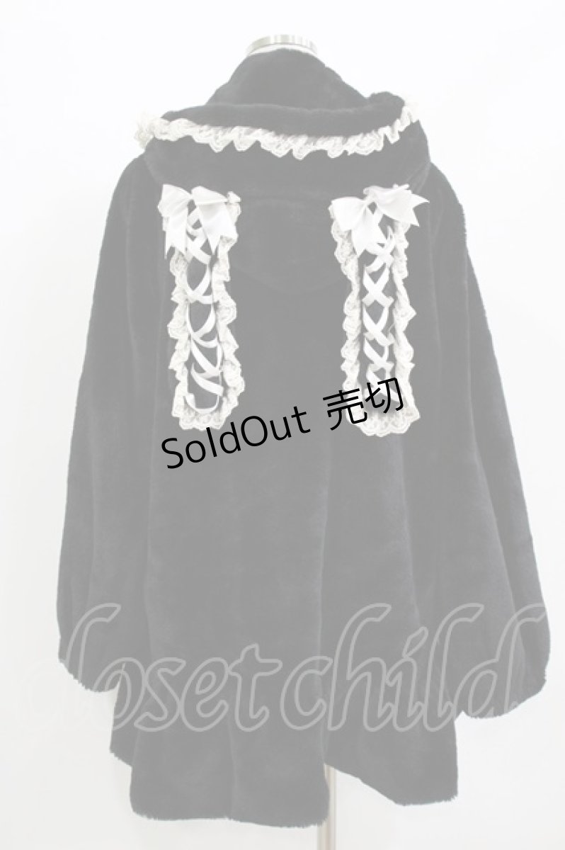 画像3: DearMyLove / /うさ耳レースアップリボンファーコート M ブラック H-26-04-26-030-EL-CO-NS-ZH (3)