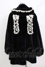 画像3: DearMyLove / /うさ耳レースアップリボンファーコート M ブラック H-26-04-26-030-EL-CO-NS-ZH (3)