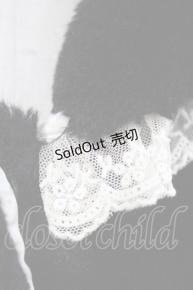 画像4: DearMyLove / /うさ耳レースアップリボンファーコート M ブラック H-26-04-26-030-EL-CO-NS-ZH (4)