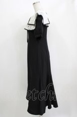 画像2: An MILLE / パネル襟マーメイドワンピース Free ブラック H-26-04-26-031-EL-OP-NS-ZH (2)