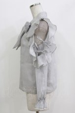 画像2: evelyn / 袖パールリボンフリルブラウス Free アイスグレー H-26-04-26-045-LO-BL-NS-ZH (2)