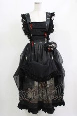画像1: 黒眼窩診療室（海外ロリータブランド） / エプロンジャンパースカート+ボンネット 3XL ブラック H-26-04-26-004-PU-OP-NS-ZH (1)