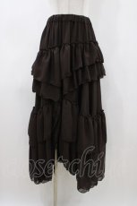 画像1: Sheglit / "Empress"ロングフリルスカート M 茶 H-26-04-26-1030-EL-SK-KB-ZH (1)