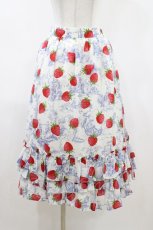 画像1: Jane Marple / A day in jouyフリルトリミングスカート  Blue×Silver grey H-26-04-26-1006-JM-SK-KB-ZH (1)