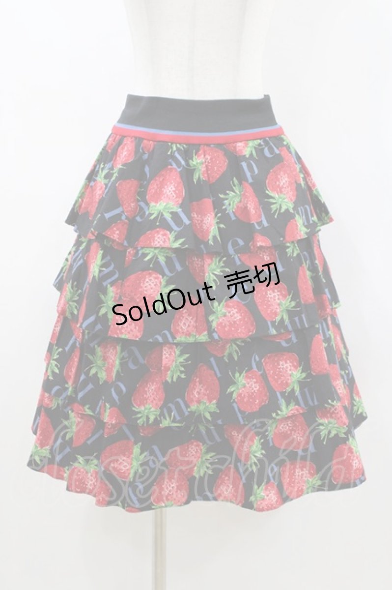 画像1: Jane Marple / Strawberry Meets Logoダンドールスカート  ブラック H-26-04-26-1011-JM-SK-KB-ZH (1)