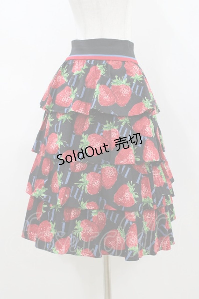 画像2: Jane Marple / Strawberry Meets Logoダンドールスカート  ブラック H-26-04-26-1011-JM-SK-KB-ZH (2)