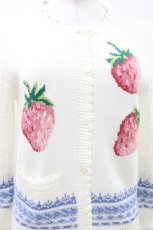 画像4: Jane Marple / Strawberryとクロッシュレースのカーディガン  オフホワイト×ブルー H-26-04-26-1025-JM-TO-KB-ZH (4)