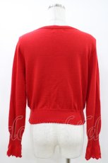 画像2: Emily Temple cute / ロゴ刺繍ニットカーディガン  レッド H-26-04-26-1026-ET-TO-KB-ZH (2)