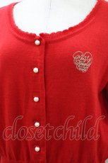 画像3: Emily Temple cute / ロゴ刺繍ニットカーディガン  レッド H-26-04-26-1026-ET-TO-KB-ZH (3)