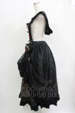 画像2: 黒眼窩診療室（海外ロリータブランド） / エプロンジャンパースカート+ボンネット 3XL ブラック H-26-04-26-004-PU-OP-NS-ZH (2)