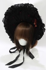 画像4: 黒眼窩診療室（海外ロリータブランド） / エプロンジャンパースカート+ボンネット 3XL ブラック H-26-04-26-004-PU-OP-NS-ZH (4)