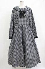 画像1: m petit by misako / NINA'S/リボンチェックワンピース LL ブラック H-26-04-26-005-LO-OP-NS-ZH (1)