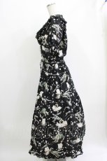 画像2: PINK HOUSE / SWAN LAKEプリントミディワンピース F ブラック H-26-04-26-007-LO-OP-YZ-ZH (2)