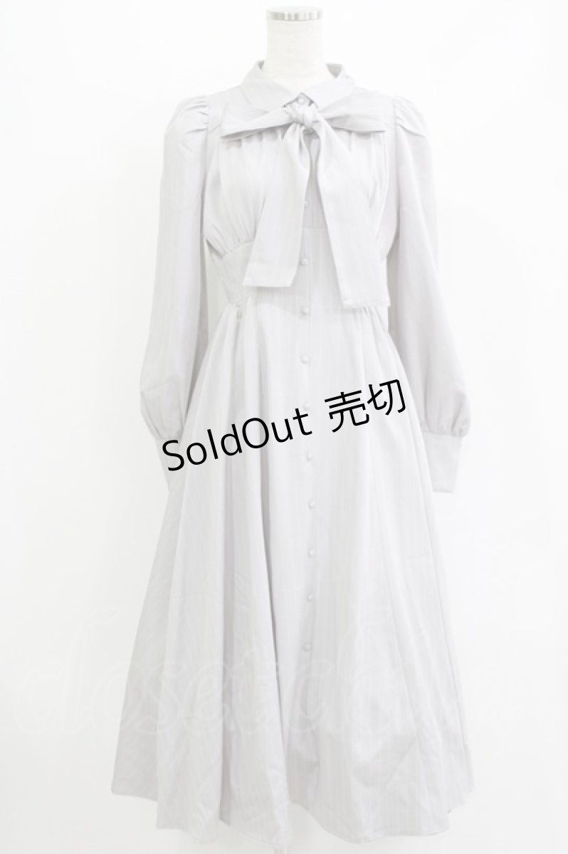 画像1: LOLITAその他 / Rose Muse/Stripe flare dress M グレー H-26-04-26-009-LO-OP-NS-ZH (1)