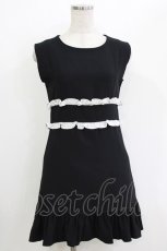 画像1: evelyn / 配色フリルワンピース Free ブラック H-26-04-26-020-LO-OP-NS-ZH (1)