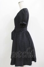 画像2: evelyn / ドットワンピース M ブラック H-26-04-26-023-LO-OP-NS-ZH (2)
