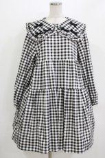 画像1: Candy Stripper / TINY RIBBON CHECK DRESS  オフホワイト×ブラック H-26-04-27-001-PU-OP-KB-ZH (1)