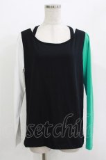 画像1: NieR Clothing / 配色切替カットソー  シエル配色 H-26-04-27-027-PU-TO-KB-ZH (1)