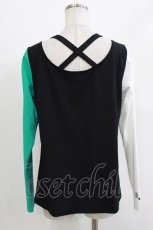 画像3: NieR Clothing / 配色切替カットソー  シエル配色 H-26-04-27-027-PU-TO-KB-ZH (3)