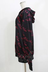 画像2: NieR Clothing / 総柄ZIPパーカー  黒×ピンクロゴ H-26-04-27-030-PU-TO-KB-ZH (2)