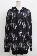 画像1: NieR Clothing / プリントプルパーカー  黒/擬人化Nierちゃん H-26-04-27-032-PU-TO-KB-ZH (1)