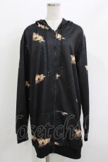 画像1: NieR Clothing / 総柄ZIPパーカー  黒/ミケ H-26-04-27-033-PU-TO-KB-ZH (1)