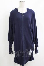 画像1: NieR Clothing / ギャザースリーブリブパーカー  ネイビー H-26-04-27-039-PU-TO-KB-ZH (1)