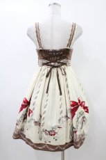 画像2: Innocent World / パリの回転木馬ハイウエストジャンパースカート M 生成り H-26-04-27-1036-IW-OP-NS-ZH (2)