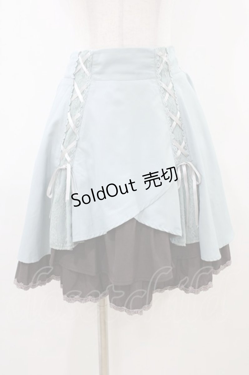 画像1: axes femme / ダブルレースアップスリットスカート M ミント/ブラウン H-26-04-27-1041-AX-SK-NS-ZH (1)