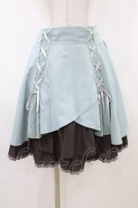 画像1: axes femme / ダブルレースアップスリットスカート M ミント/ブラウン H-26-04-27-1041-AX-SK-NS-ZH (1)