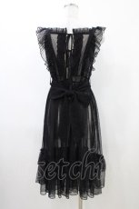 画像2: axes femme kawaii / ドットチュールエプロン M ブラック H-26-04-27-1043-AX-OP-YZ-ZH (2)